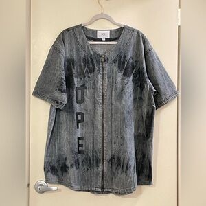 DOPE NWOT Tie Dye Logo Jersey Shirt in Black and Gray